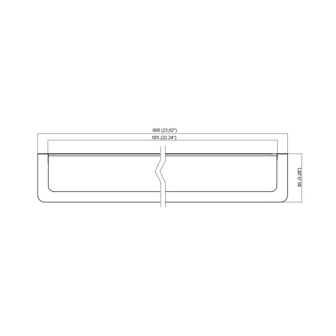 Barral Toallero Simple De Pegar 60Cm Acero Inox Linea Fineline Fv 000