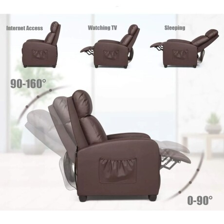 Sillon reclinable 1 cuerpo con masajeador y calefaccion - Marrón Sillon reclinable 1 cuerpo con masajeador y calefaccion - Marrón