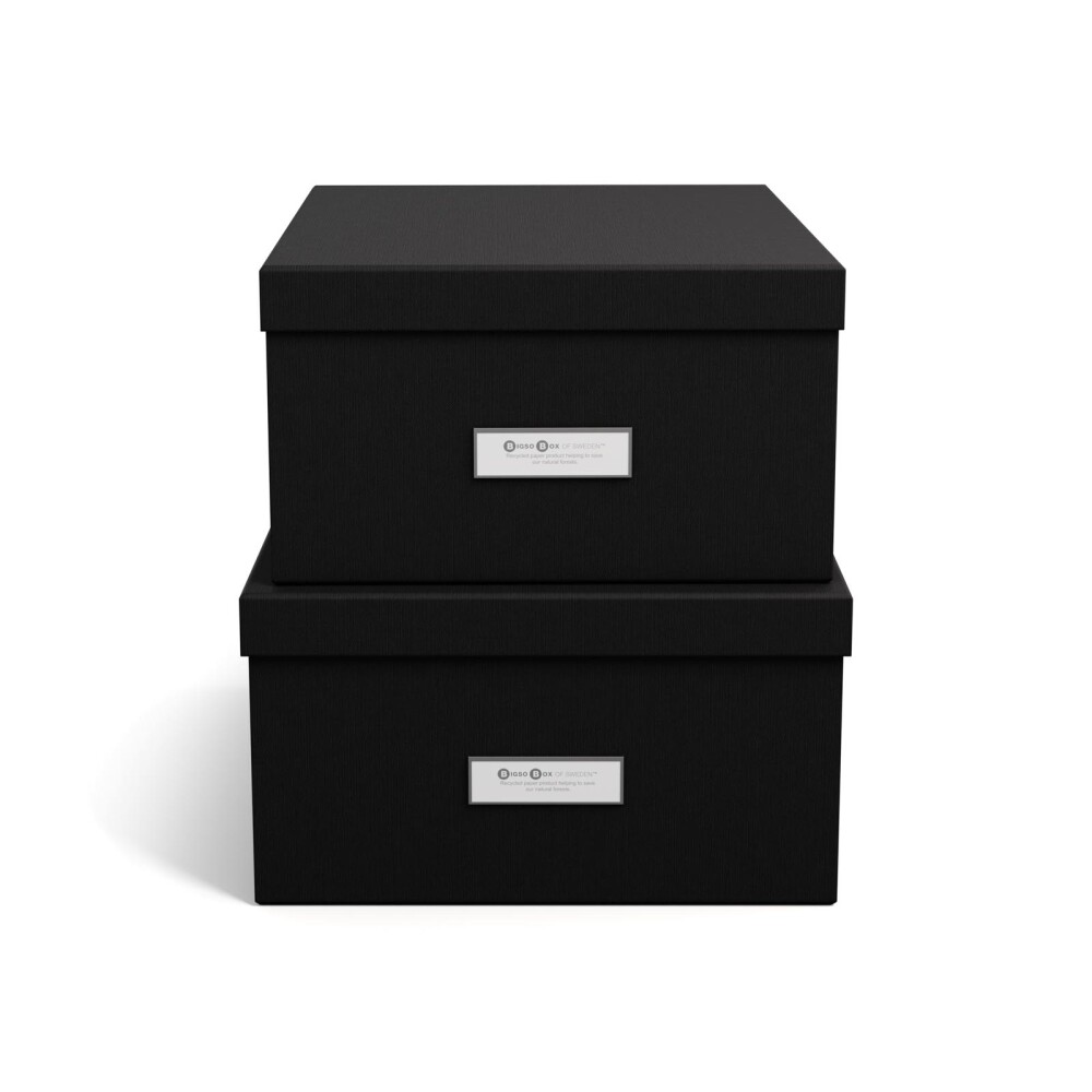SET 2 CAJAS ORG C/TAPA PAPEL NEGRO ULRIKA