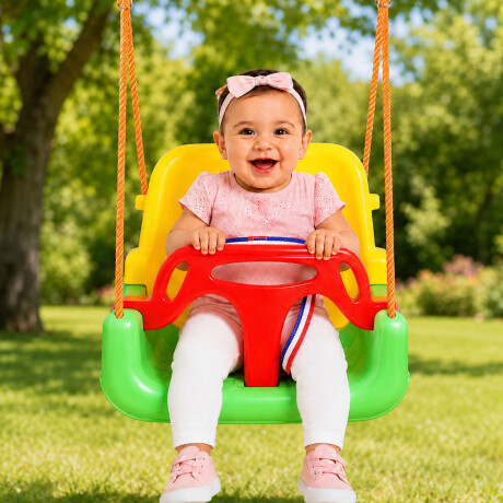 Hamaca Infantil 3en1 Adaptable Bebé Niño Plástico c/Cuerdas Verde