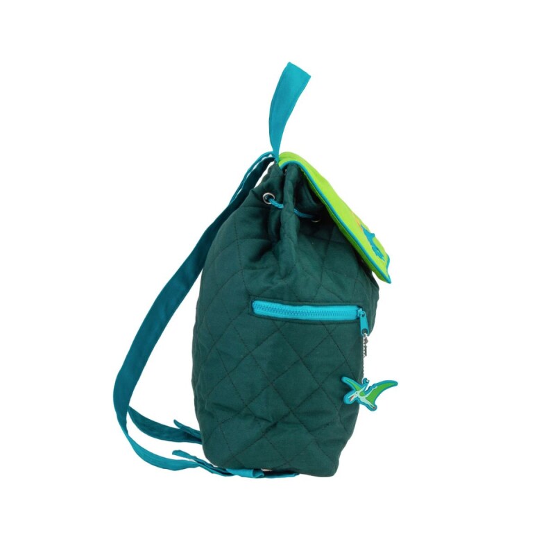 MOCHI.T.SJ Mochila Escolar Infantil De Tela 30x34cm Stephen Joseph - Dino Verde