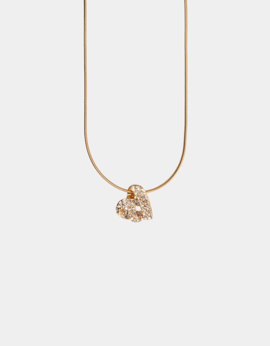 Cadena Corta Con Dije Bañada En Oro - Dorado 