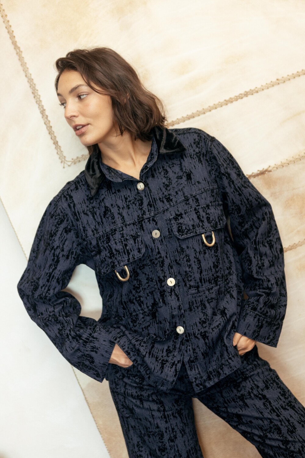 Ribbon Jacket Azul / Negro