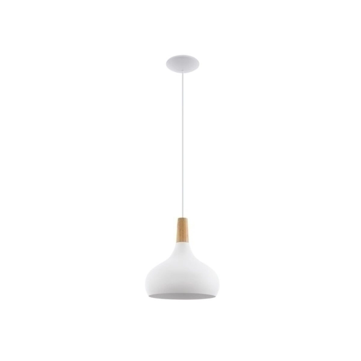 Lámpara campana metal blanco y madera Ø28 SABINAR - EG0813 