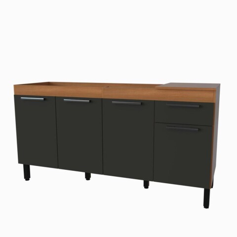 Bajo Mesada 4 Puetas 1 Cajón FIRENZE 160cm Freijo/Grafito Bajo Mesada 4 Puetas 1 Cajón FIRENZE 160cm Freijo/Grafito