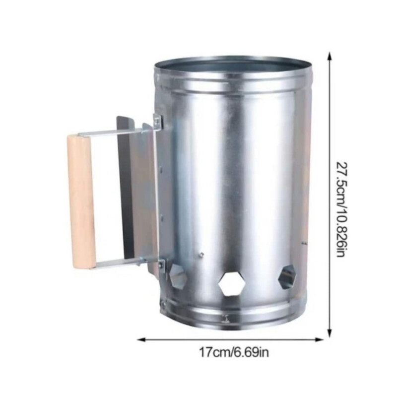 Balde Encendedor De Carbón Iniciador Gris