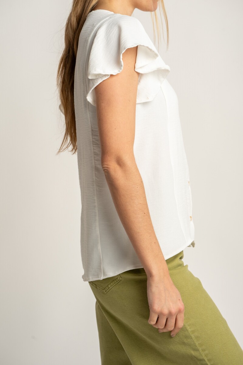 Blusa Escote V Nacar