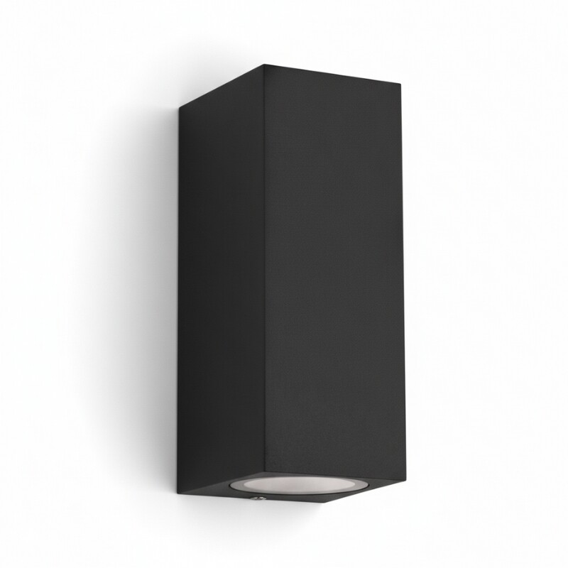 ARTEFACTO EXTERIOR MORITZ PARA ADOSAR EN PARED BIDIRECCIONAL 5W Artefacto Exterior LED Moritz Para Adosar Bidireccional 5W Negro