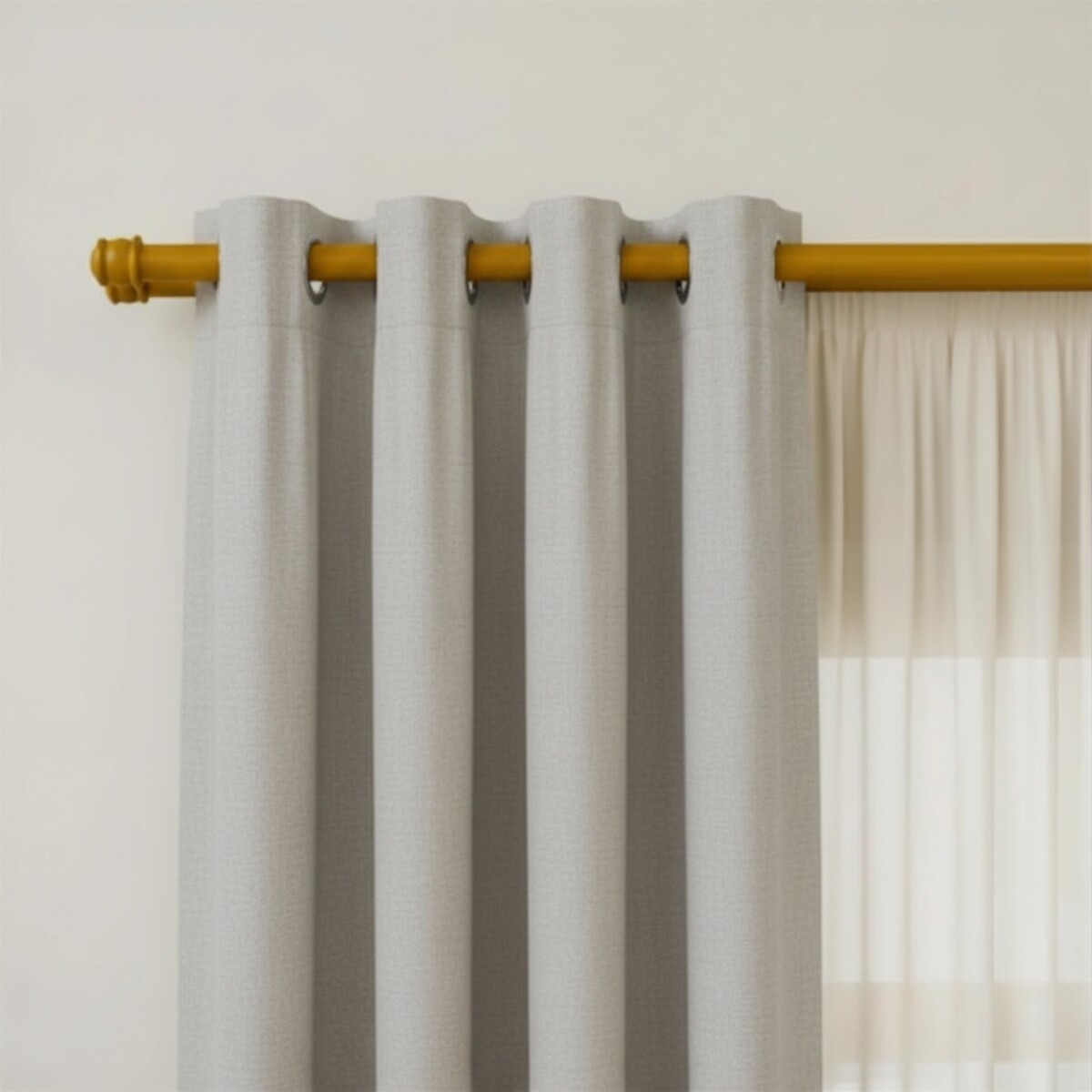 Barrote cortina metal EuroClassic DUO 2,0m + 2 soportes - MARRON CLARO 
