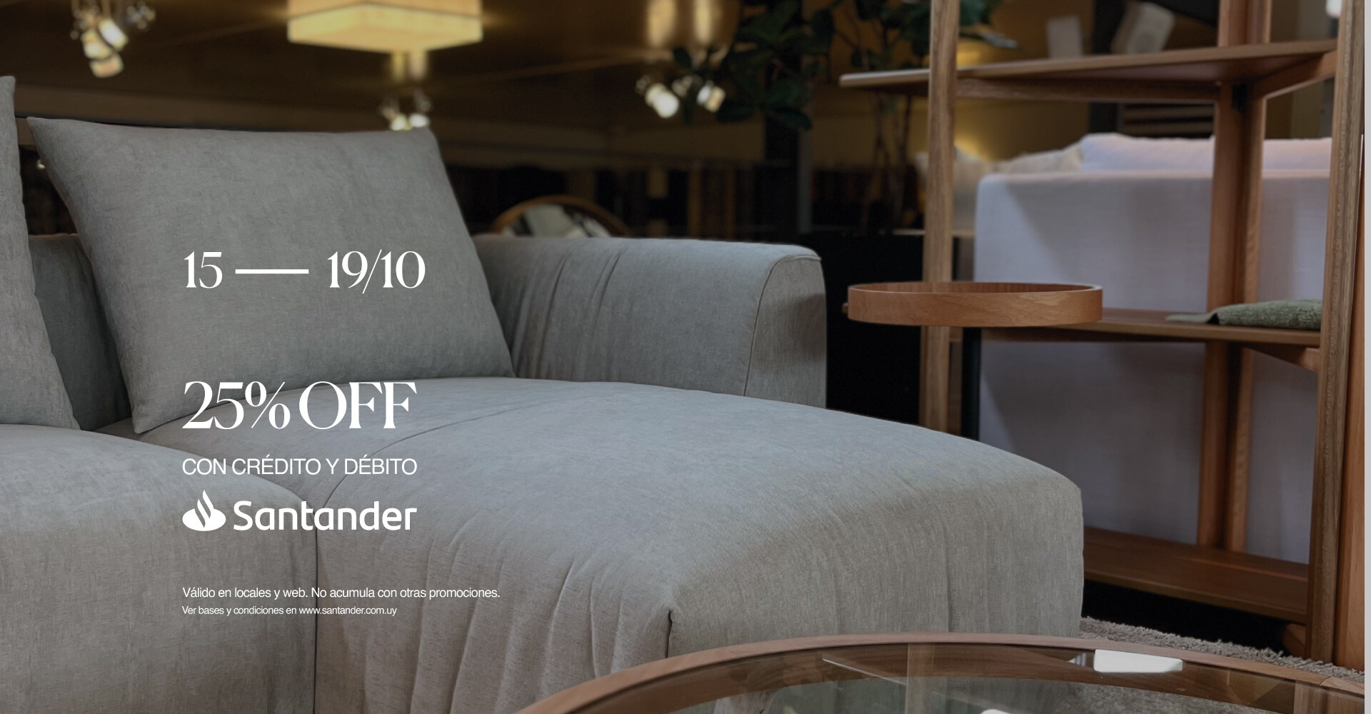 25% OFF SANTANDER 15 al 19/10