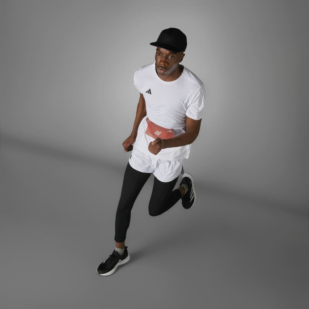 Polos Running Adizero E Tee Hombre White