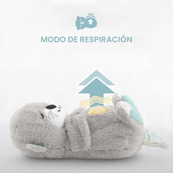 Peluche Nutria Bebé Respira Y Relaja Dormir Niño Tendencia Color Variante Gris
