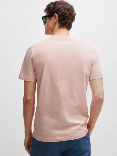 BOSS - Remera de Punto con Logo Rosado