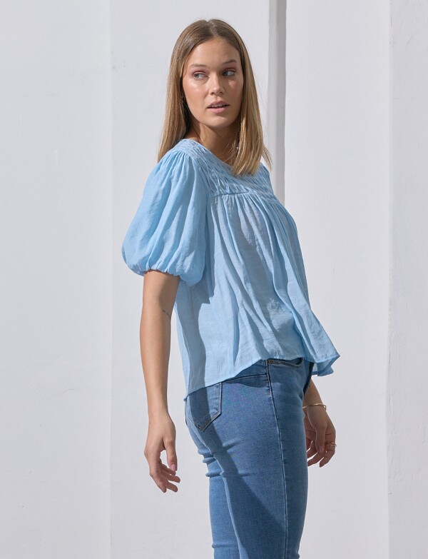 Blusa Frunces CELESTE