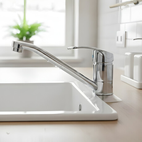 Monocomando mesada de cocina acero inox PLATEADO