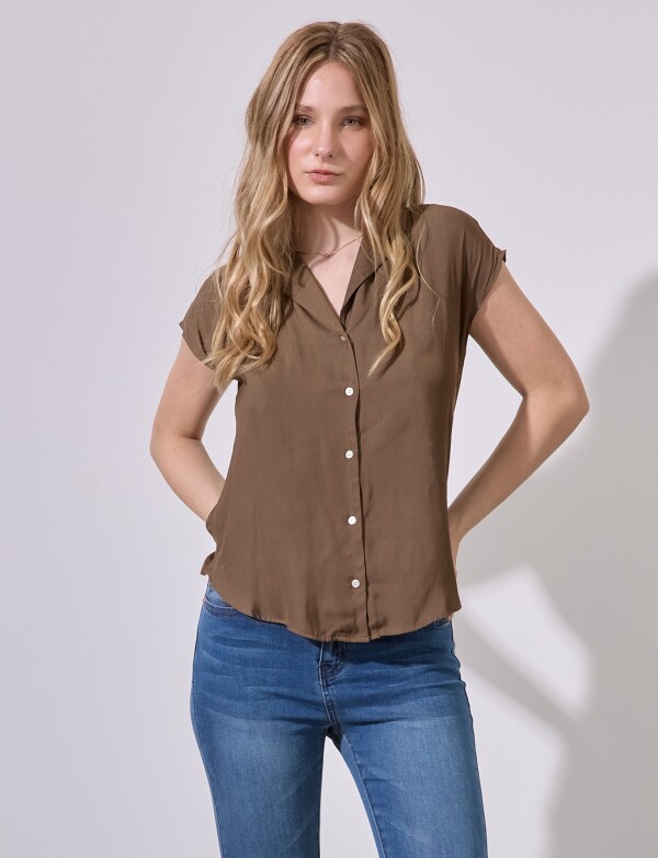 Camisa Saten MARRON