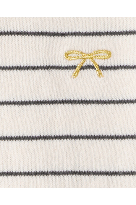 Set dos piezas de algodón, pantalón y remera a rayas Sin color