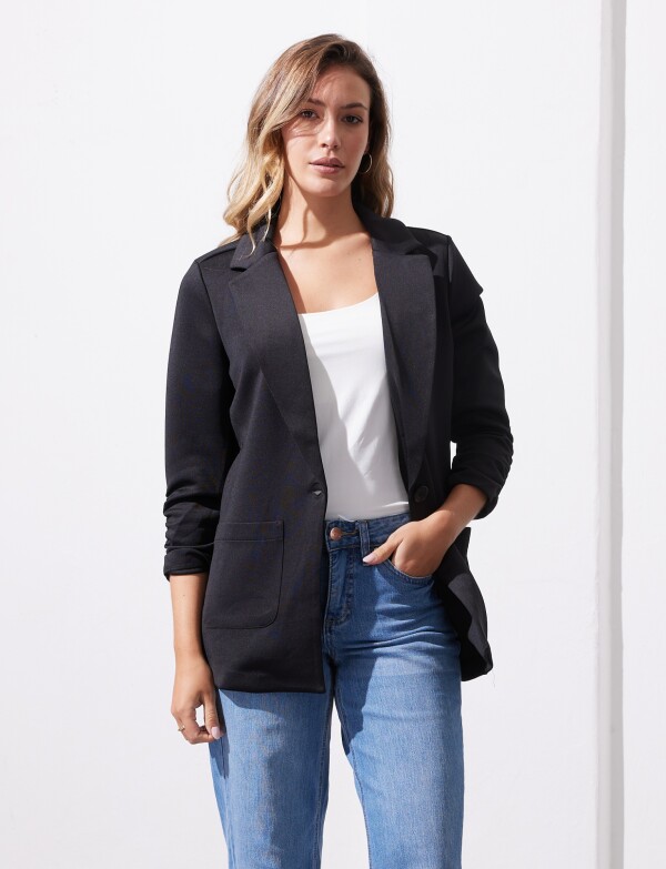 Blazer Manga Frunces NEGRO