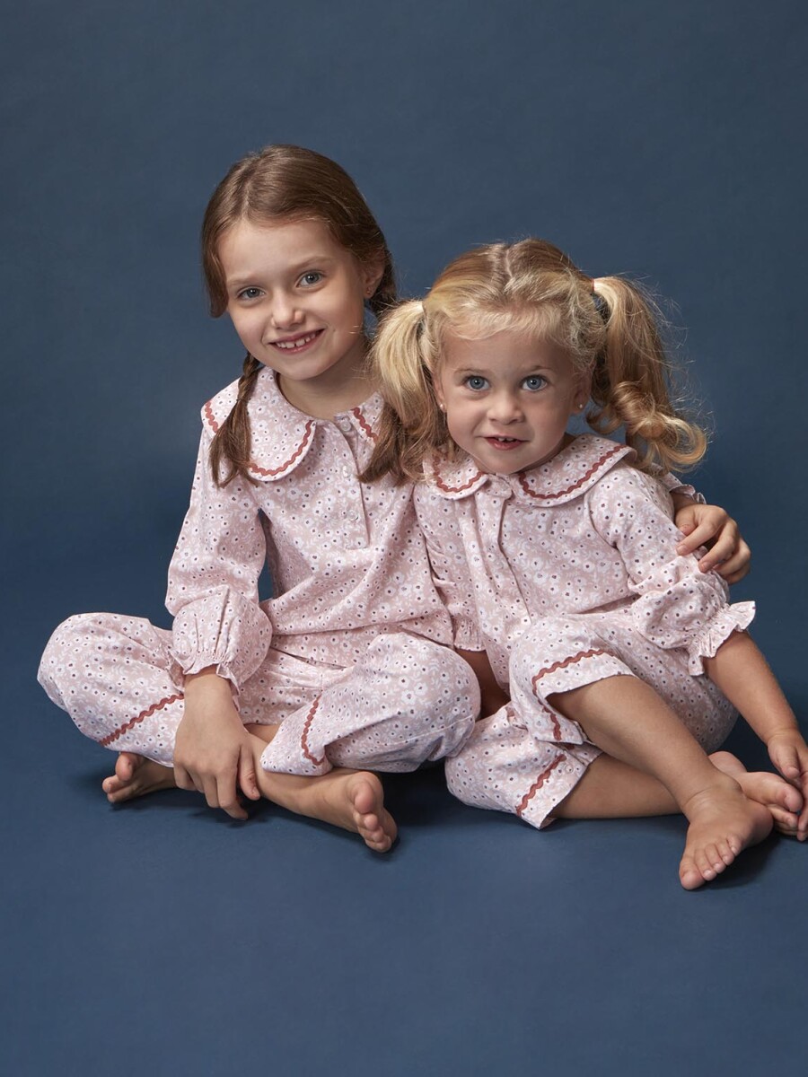 Pijama Estampado De Flores Rosa Bb