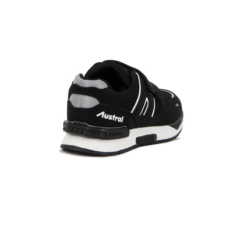 Austral Running Niños C/velcro-baby Negro-blanco