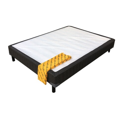 DOS PLAZAS - Base Sommier Color Negro 140x190x34 2 Plazas patas de madera DOS PLAZAS - Base Sommier Color Negro 140x190x34 2 Plazas patas de madera