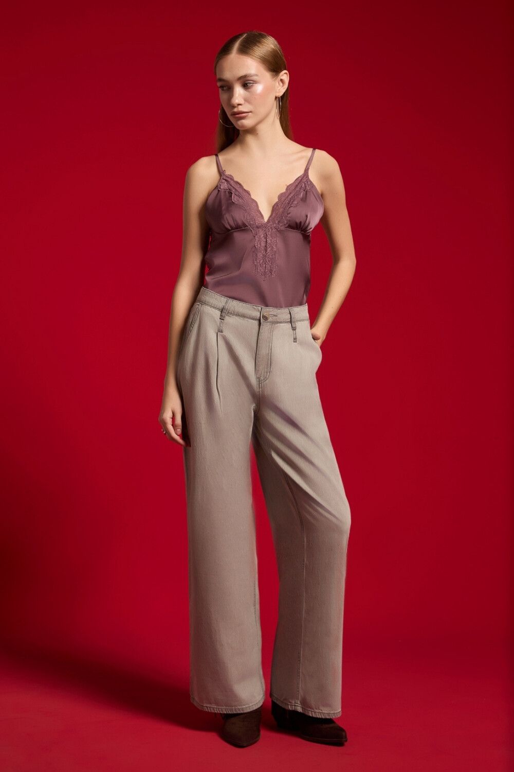 Pantalon Suira Gris Claro