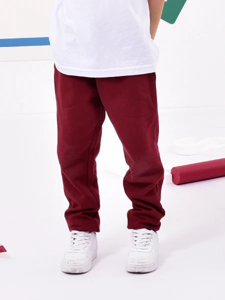 PANTALON DEPORTIVO DE FELPA SIN PUÑO BORDEAUX