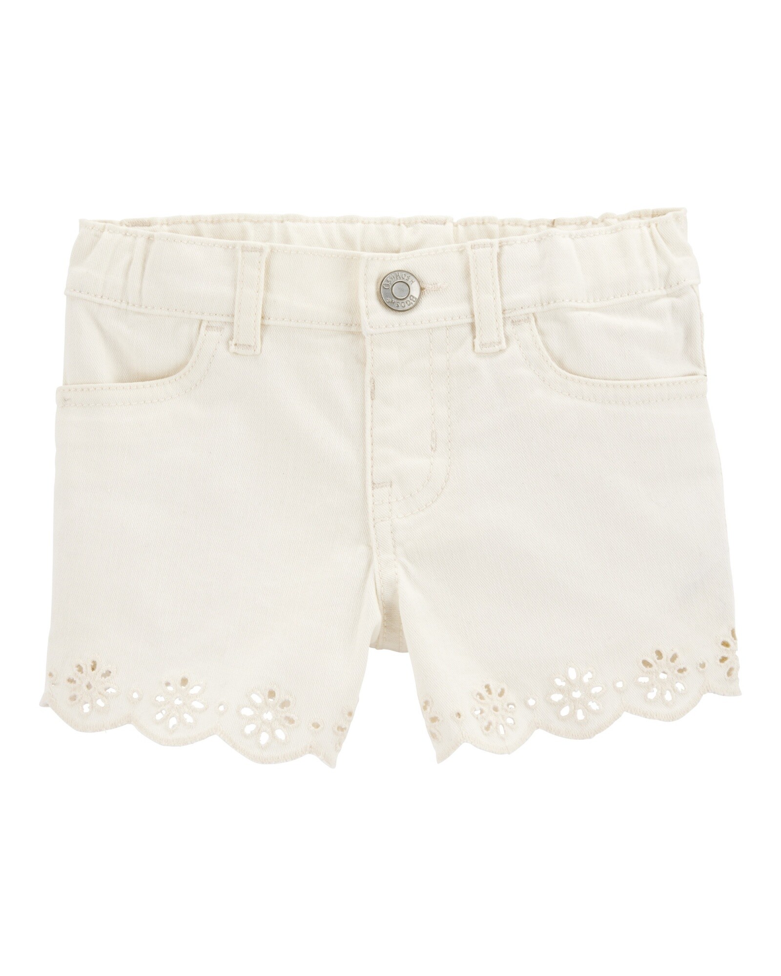 Short de algodón, dobladillo con ojales Sin color