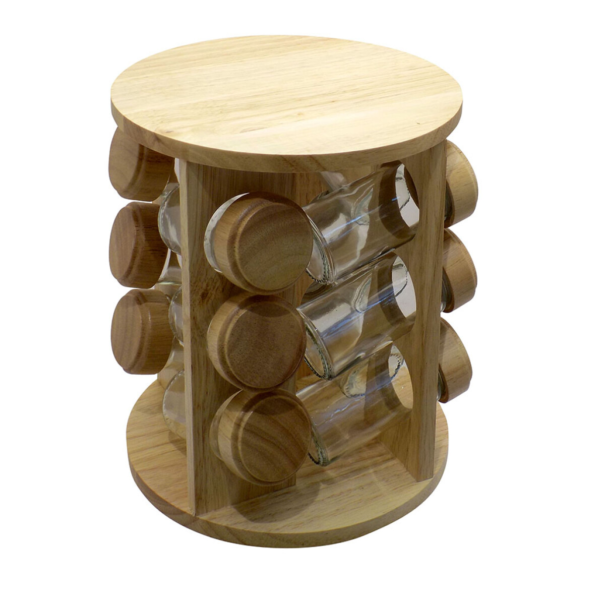 SET 12 PIEZAS ESPECIEROS SOPORTE MADERA. H23.5/D20CM 