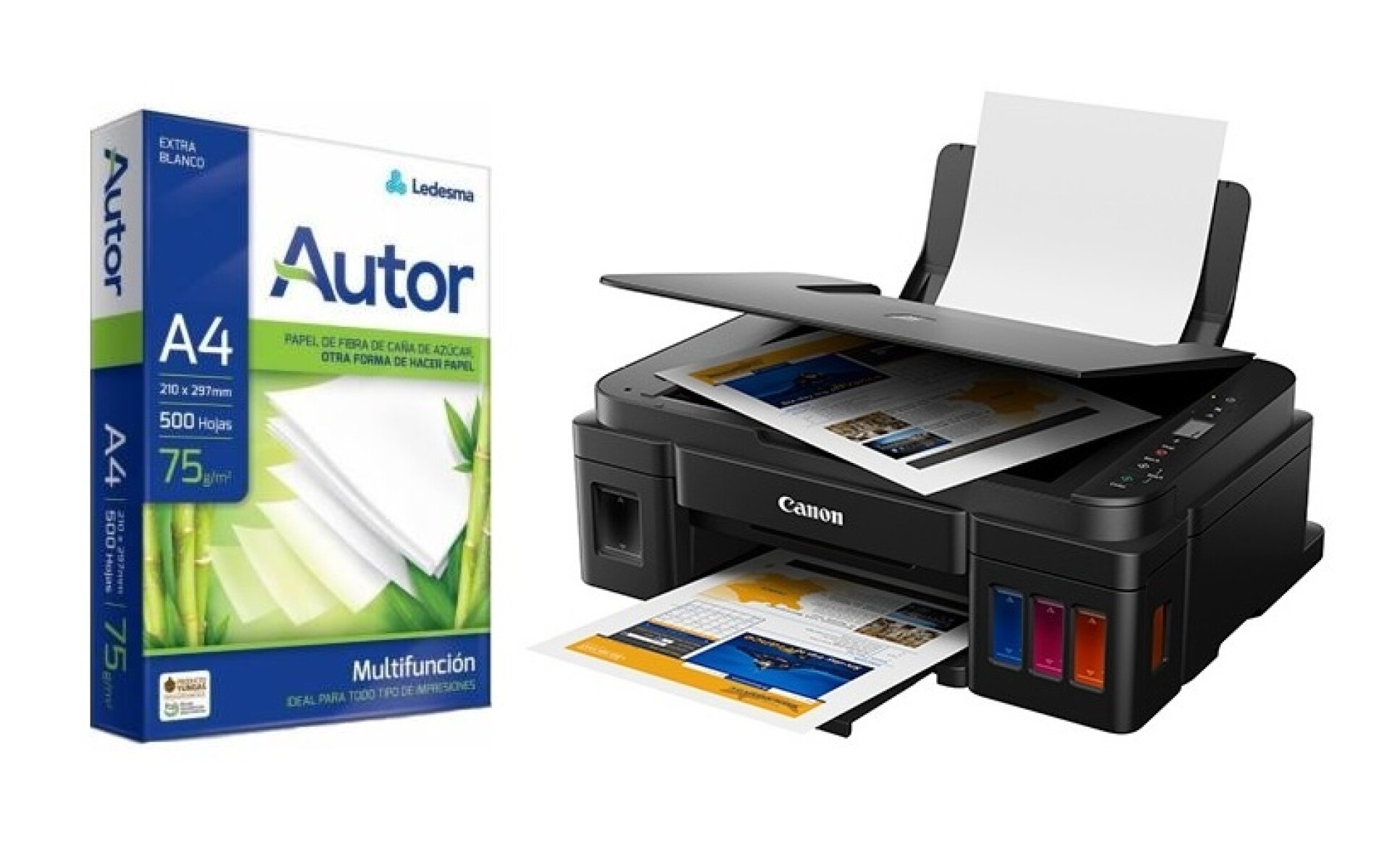 Impresora Multifuncion + Resma de 500 Hojas 