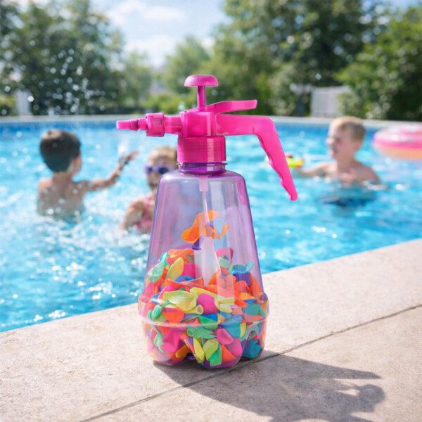 Bombitas De Agua 300 Unidades + Botella De Recarga Color Rosa