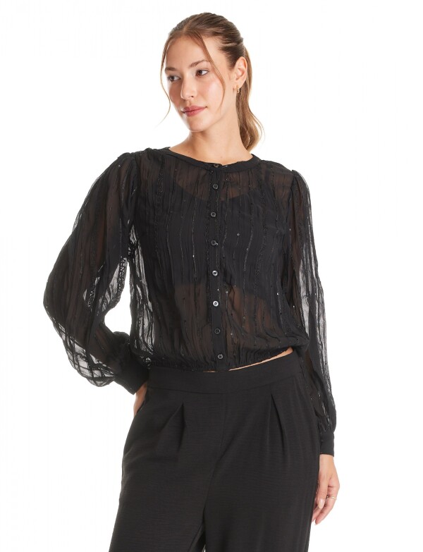 Blusa Traslucida NEGRO
