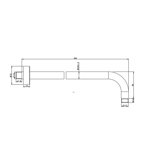 GRIFERIA BRAZO DE DUCHA BRONCE NEGRO MATE LINEA SAFFI NEGRO