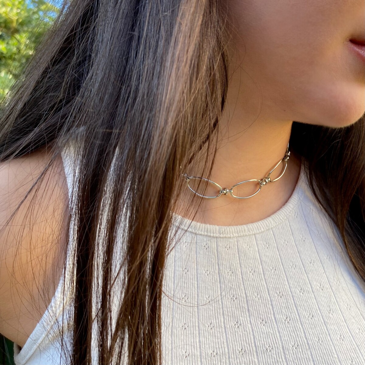 Collar GUAMA en acero plateado 
