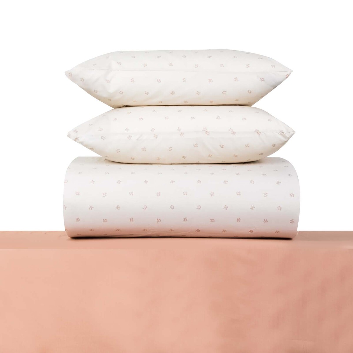 JUEGO SÁBANAS - 2 PLAZAS ALGODON-Y-POLIESTER ROSA BOUQUET 