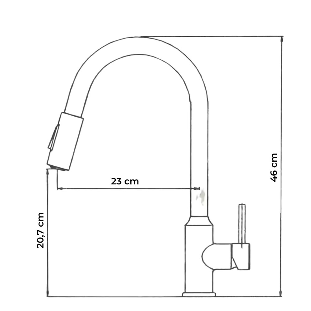 Grifería de Cocina Monocomando de mesada Eon Curvo Extensible Negro Mate Grifería De Cocina Monocomando De Mesada Eon Curvo Extensible Negro Mate