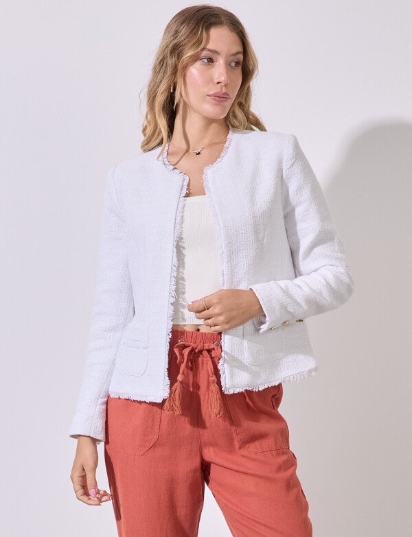 Chaqueta Tweed Crop BLANCO