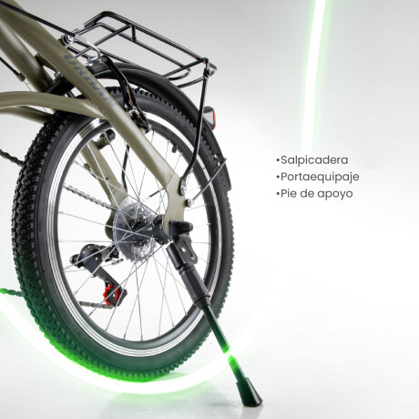 Bicicleta Plegable Rodado 20 Shimano Parrilla Olive