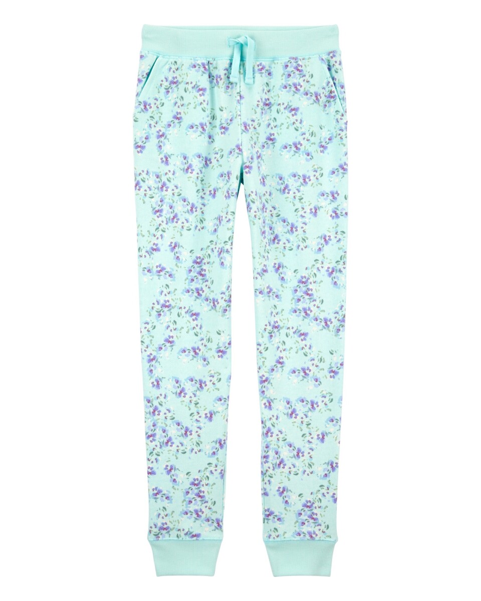Pantalón deportivo de algodón, diseño floral 