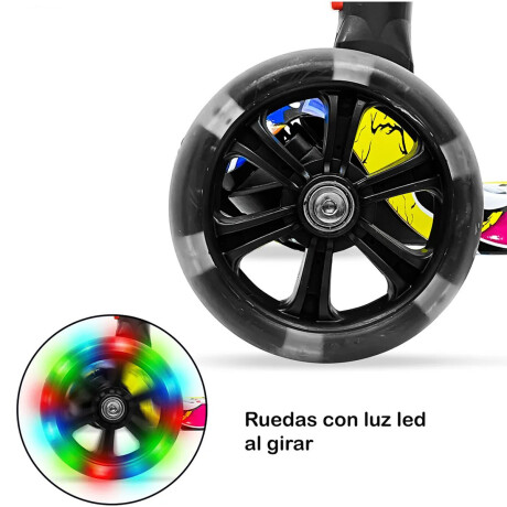 Monopatin Tripatin Rueda Ancha C/Luz Scooter Plegable Multicolor