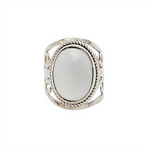 Anillo Calado-Plata 925-Piedra Luna-AN3081 conpiedra