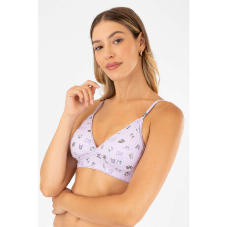 Bralet kitty & friends stripes Lila