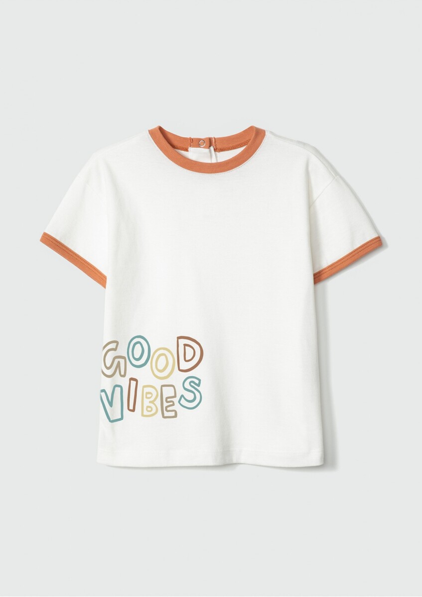 CAMISETA INFANTIL CON ESTAMPA - BEIGE 