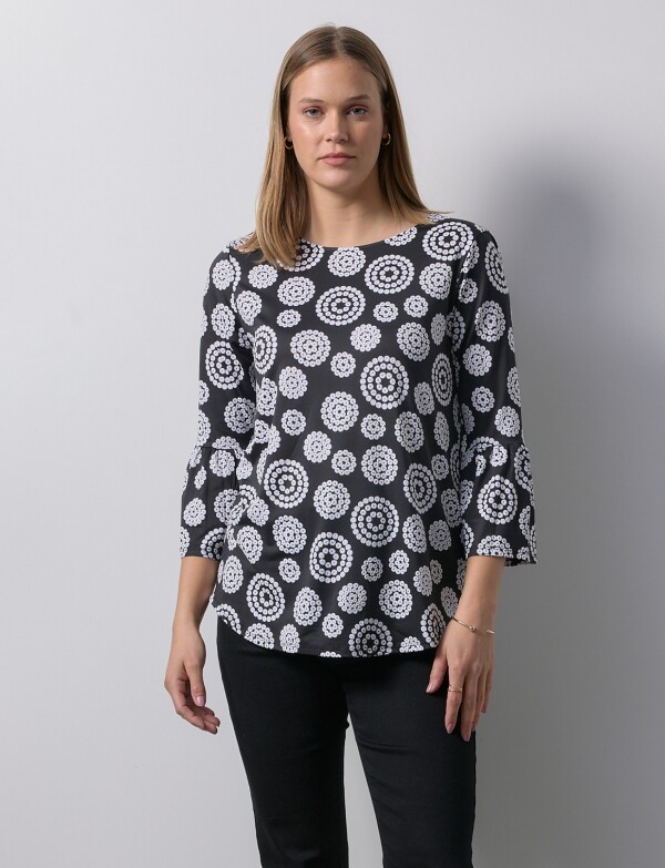Blusa Printed NEGRO/BLANCO