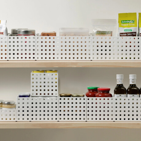 Contenedor organizador plastico 28x14x6cm Blanco