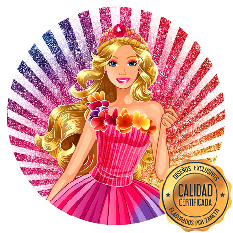 Lámina Barbie Vestido con flores Red.