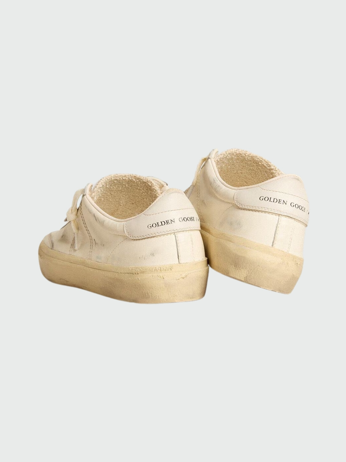 Golden Goose-Championes de cuero acordonados, Soul star Blanco