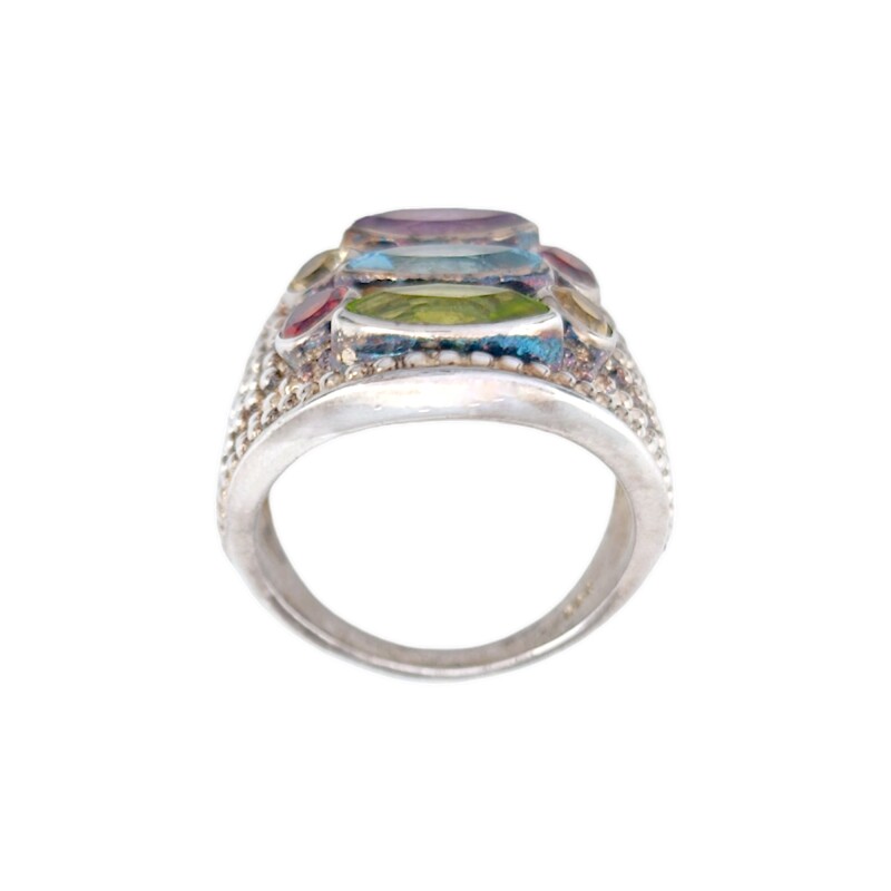 Anillo Chakras-Plata 925-Piedras Varias-AN3246 conpiedra