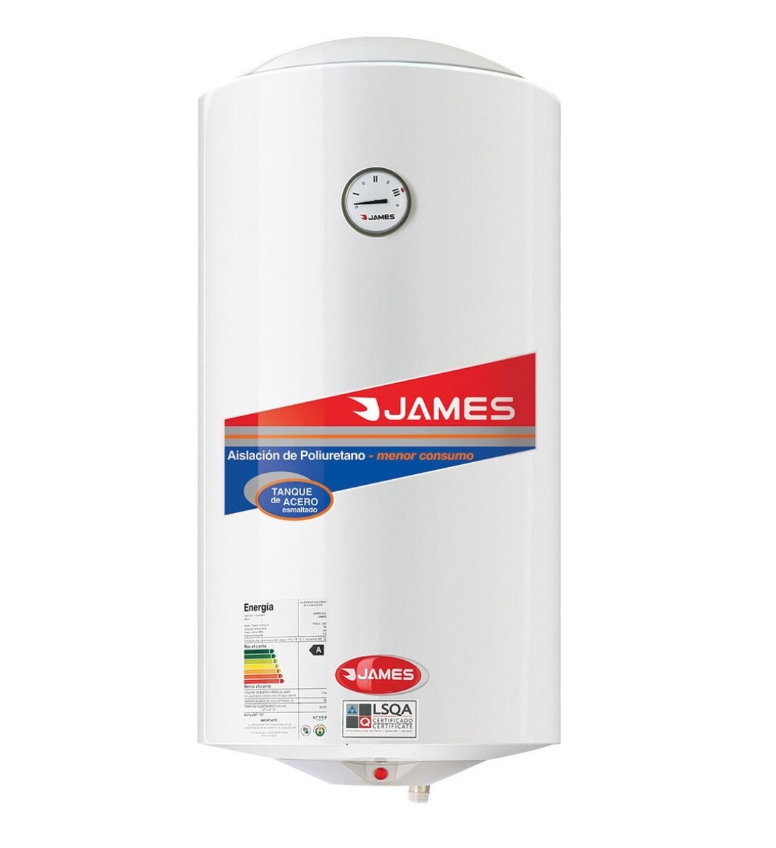 Calefon Termotanque 80lts James Acero Color Blanco 