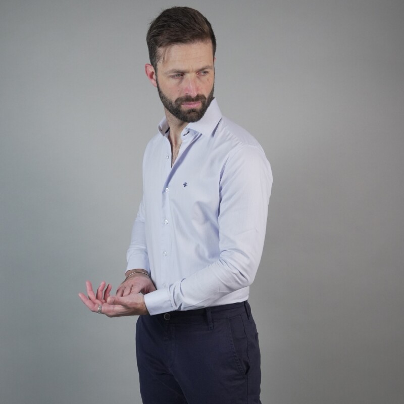 CAMISA LUXURY CELESTE ESPIGADO